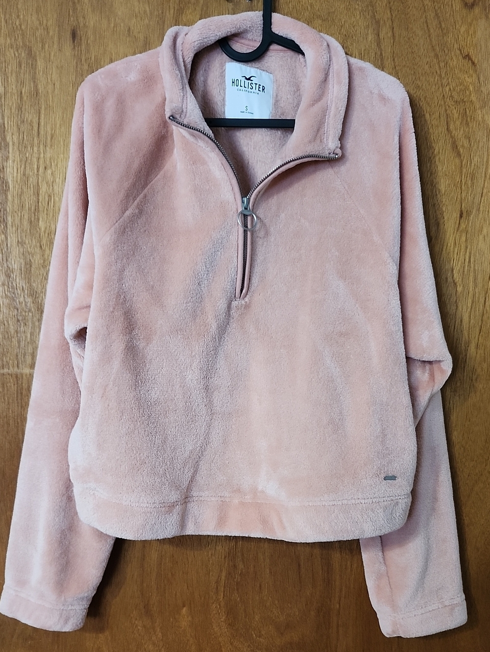 Hollister Women's Plush Half-Zip Pullover - Dusty Pink Size Small